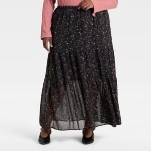 ava and viv floral tiered skirt